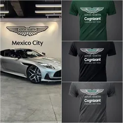 2024 New Luxury T-shirt 100% Cotton Summer Men's T-shirt Aston Martin F1 Driver Printed Pattern Loose Fashion Fitness T-shirt