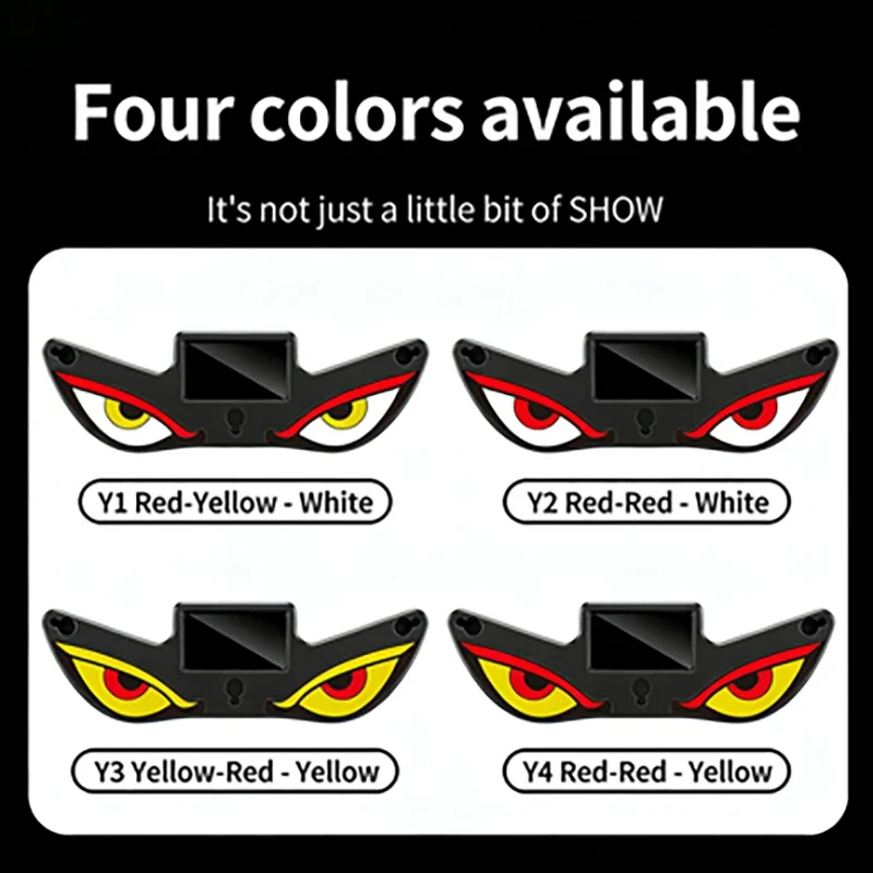 1Pc LED Dynamic Expression Neon Light, Car Solar Devil Eye Light, Rear Window Anti-Rear-End Warning Light
