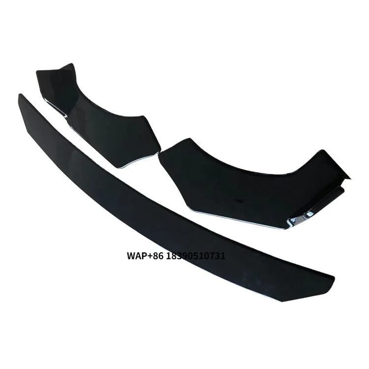 

Universal Type Gloss Black 3pcs Front Bumper Lip Spoiler Protection Cover Fit for All Cars