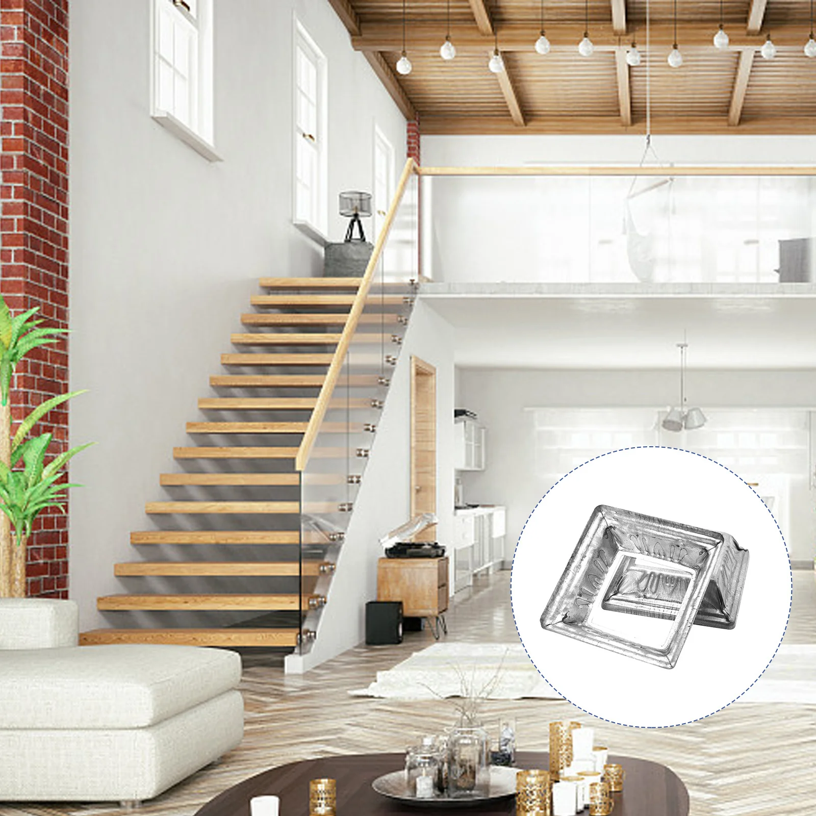 50 قطعة درابزين معدني شفة آخر غطاء قاعدة لسطح السفينة الشرفة درابزين دعم درابزين العمود قاعدة الأجهزة قوس #2