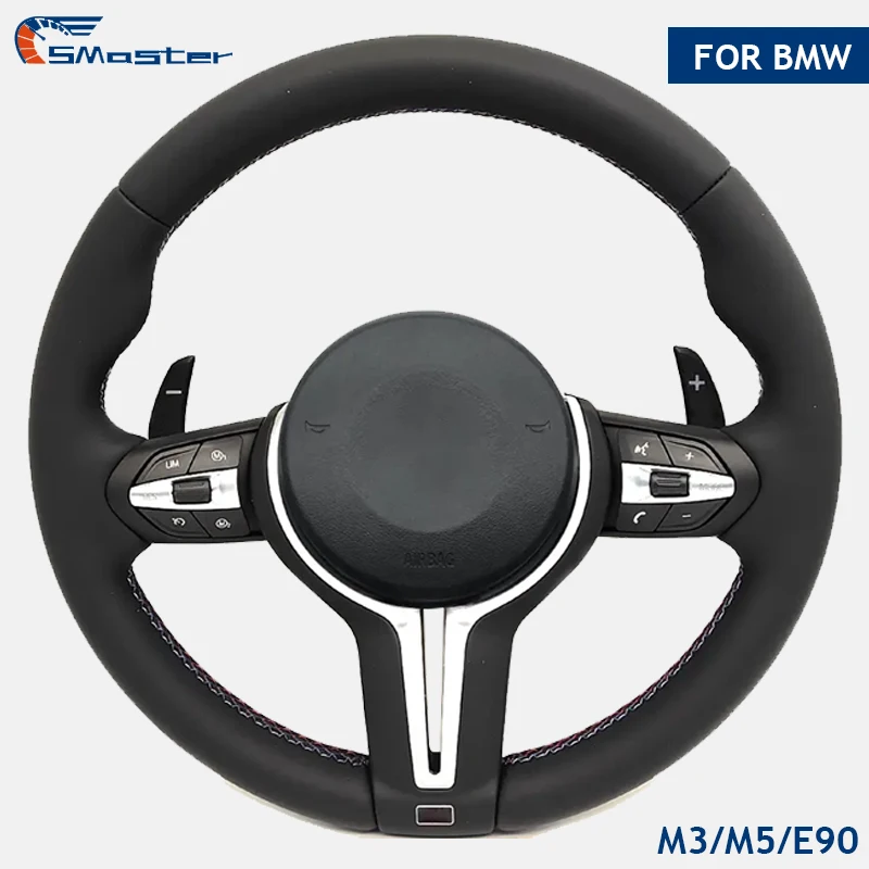 

Leather Round M Serise Steering Wheel for BMW M3 F80 F20 F21 F22 F25 F30 F31 F32 M5 F90 F10 F11 F12 F18 F44 Interior Upgrade