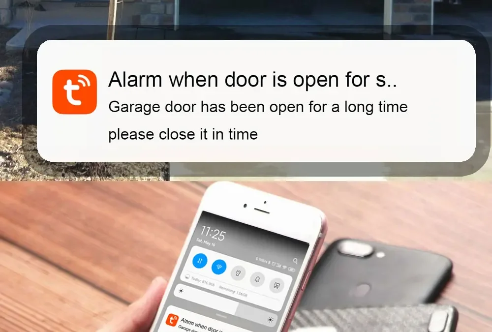 Slimme WiFi-garagedeuropener met afstandsbediening voor mobiele telefoons Ondersteuning Alexa Google Home Geen gateway vereist Tuya Smart Life APP