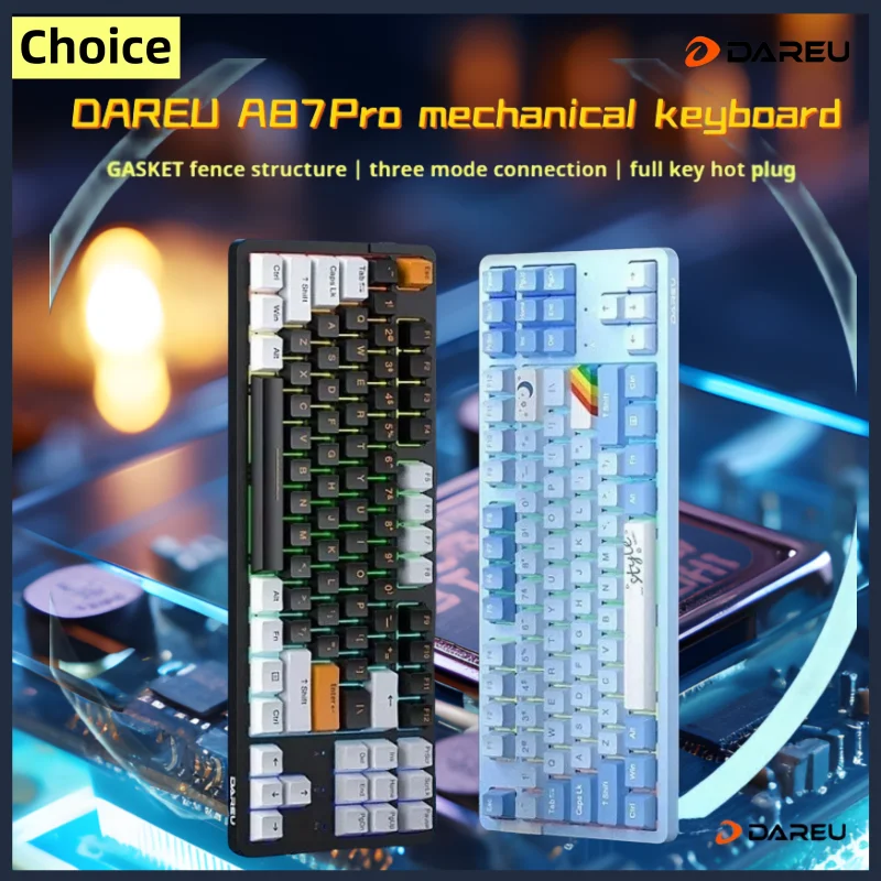 teclado sem fio dareu tri mode wired bluetooth hot plug personalizado pc gaming e sports acessorio a87 01