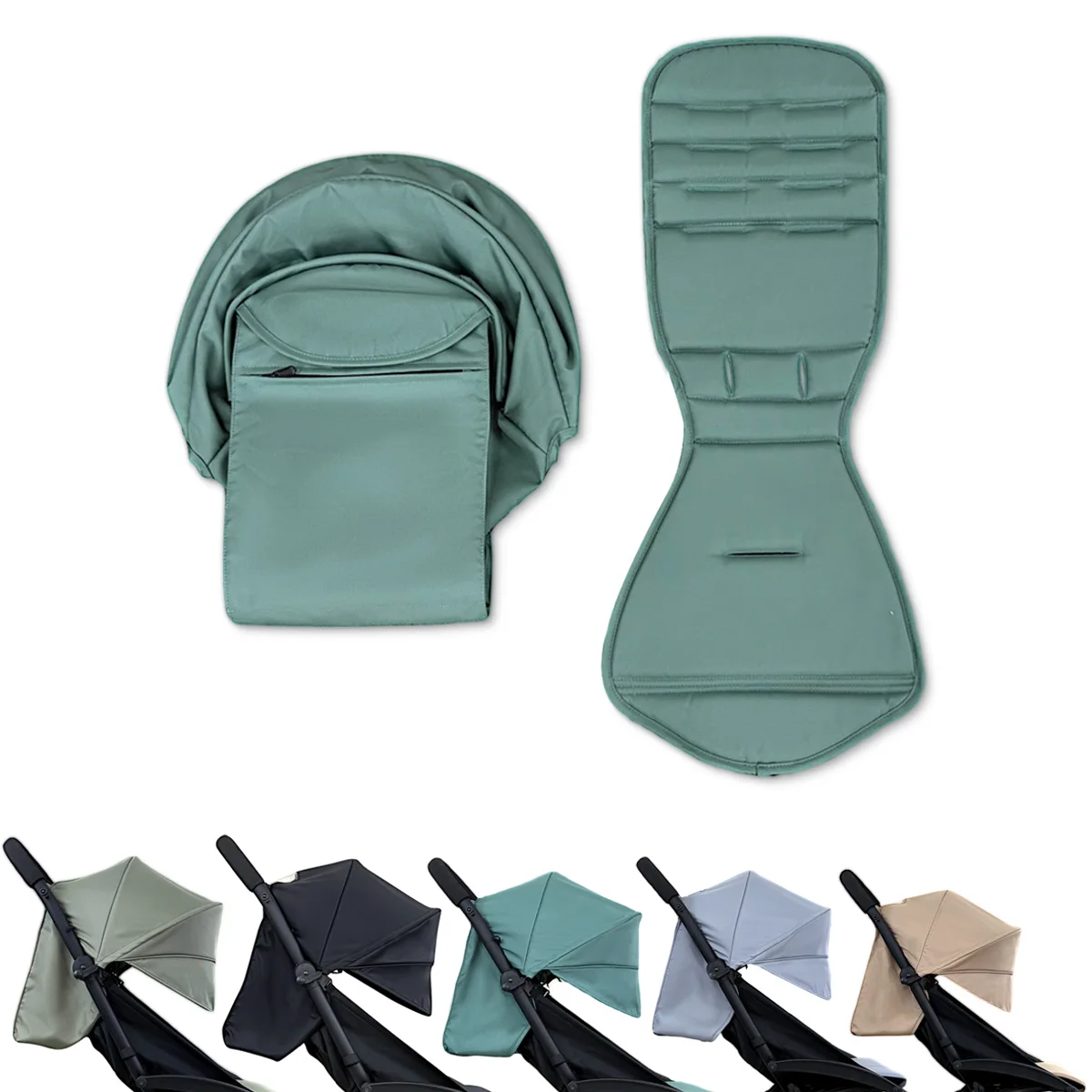 New 175 Canopy Cover Seat Cushion Compatible With Babyzen YOYO Cover Seat Mattress With Back Zipper Pocket Stroller Accessories