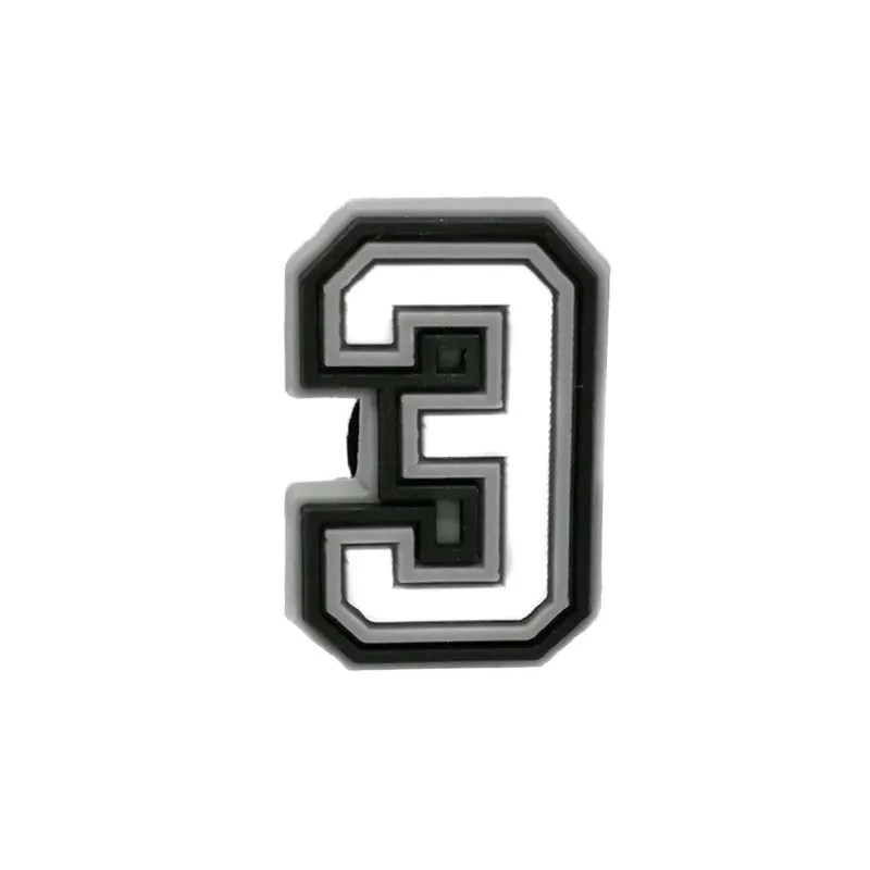1 Piece Charms Decorations Numbers 0 To 9 Shoe Accessories Black White Pvc Ornament Pins Friend's Holiday Party Gift