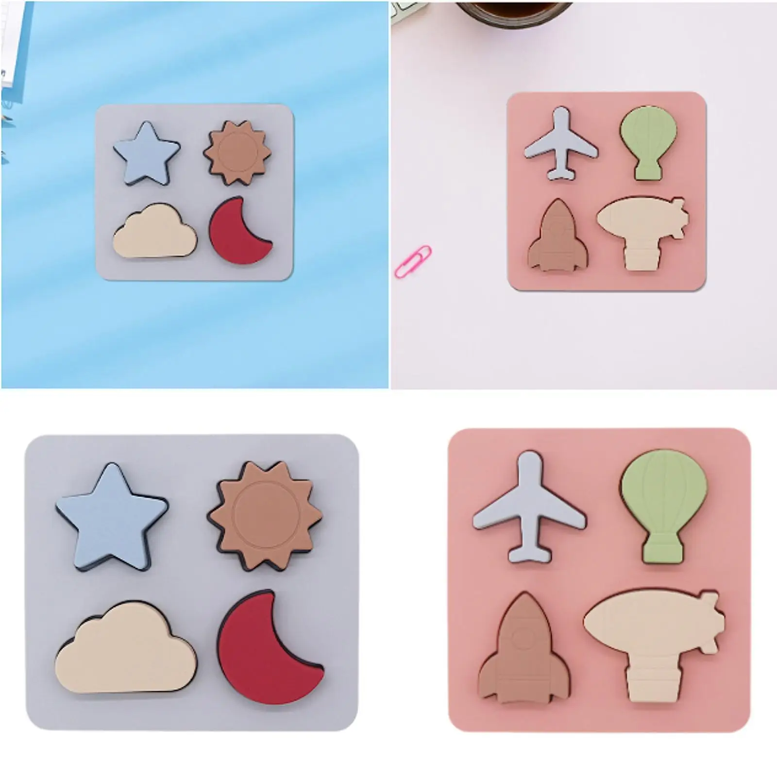 

Shape Silicone Puzzle Jigsaws Toy Matching Games Sensory Development Silicone