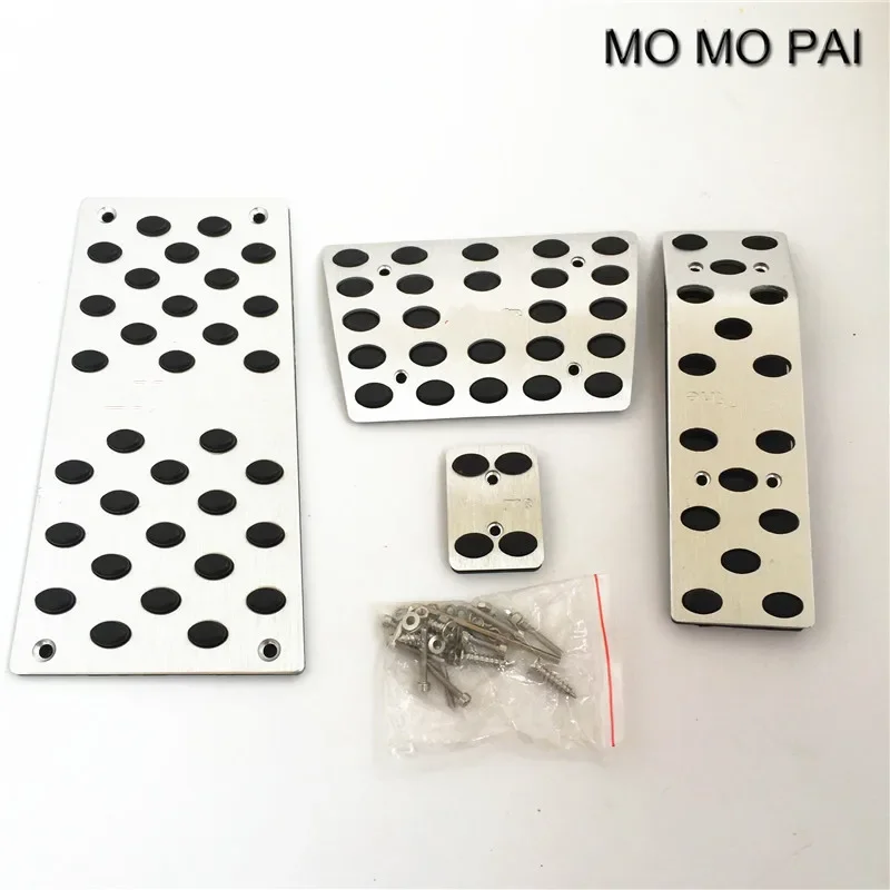 

AT Aluminum Silver S-Line Fuel Brake Foot Rest Pedals non-skid Set fit for Audi Q7 2007-2012