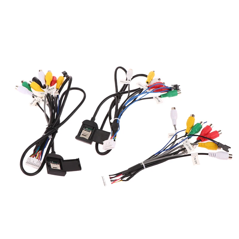 Car Stereo Radio Cable 20 Pin Plug RCA Output AUX Wire Harness Wiring Connector With Fan Header For ZHANGXUN Android Navigation