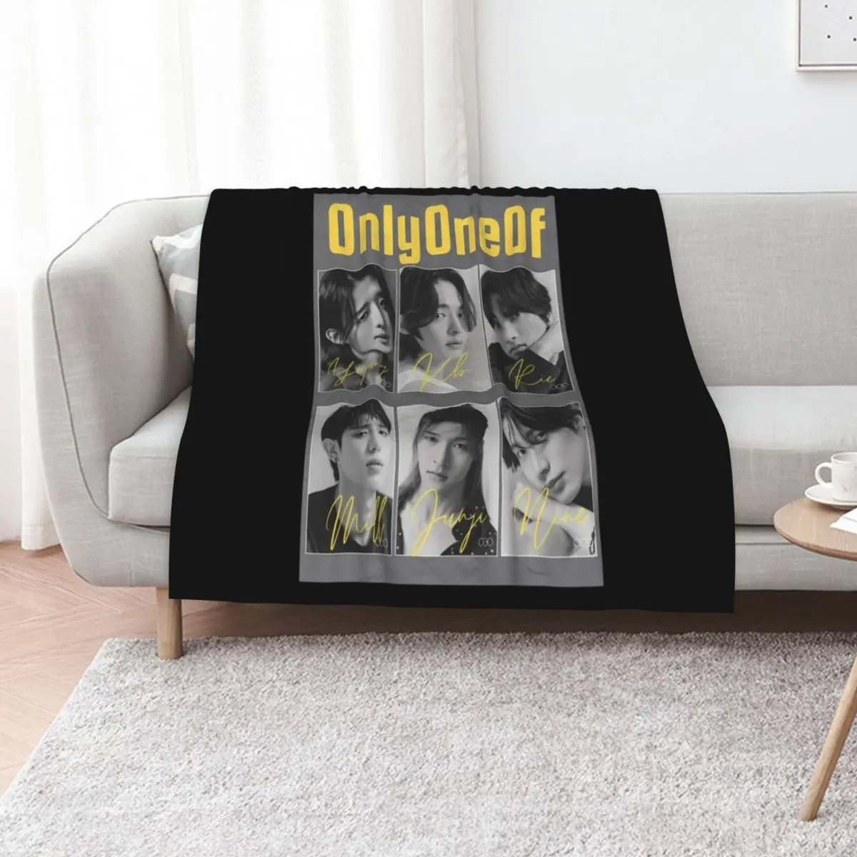 

Onlyoneof Kpop Members Throw Blanket Giant Sofa Summer Shaggy Cute Plaid Blankets