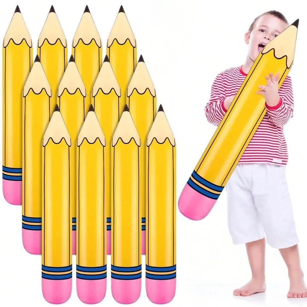 Novelty PVC Inflatable Pencil Toy Photo Prop Big Size Inflatable Stick Toy Simulation Pencil Toy School Event