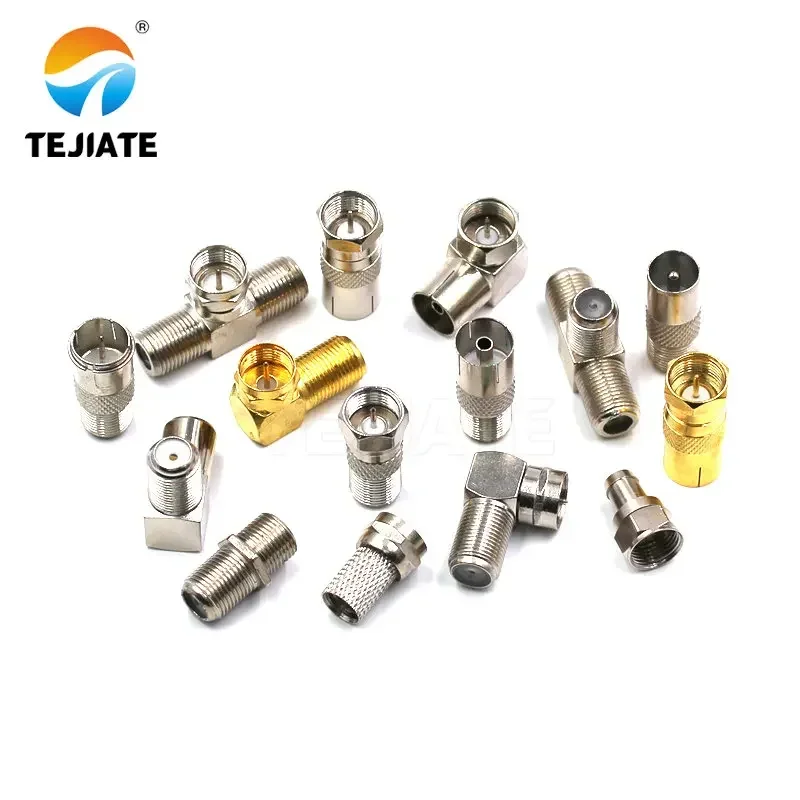 1PCS F To TV F To F Male Female Adapter L-type Double Reverse All Copper RF Coaxial Adapter Gold Plated Connector