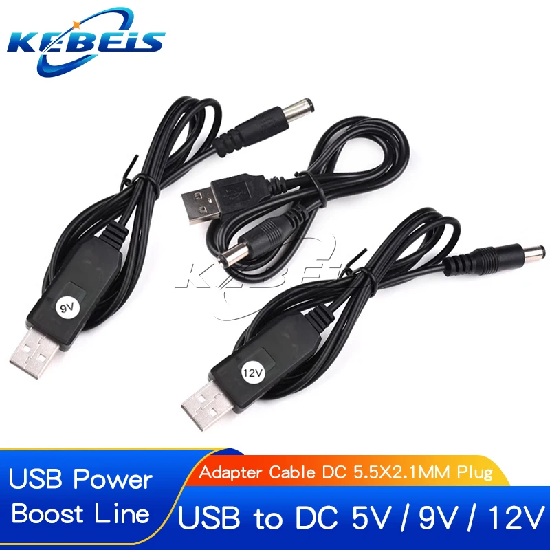 1PCS USB Power Boost Line DC 5V to DC 9V / 12V Step UP Module USB Converter Adapter Cable 2.1X5.5MM Plug