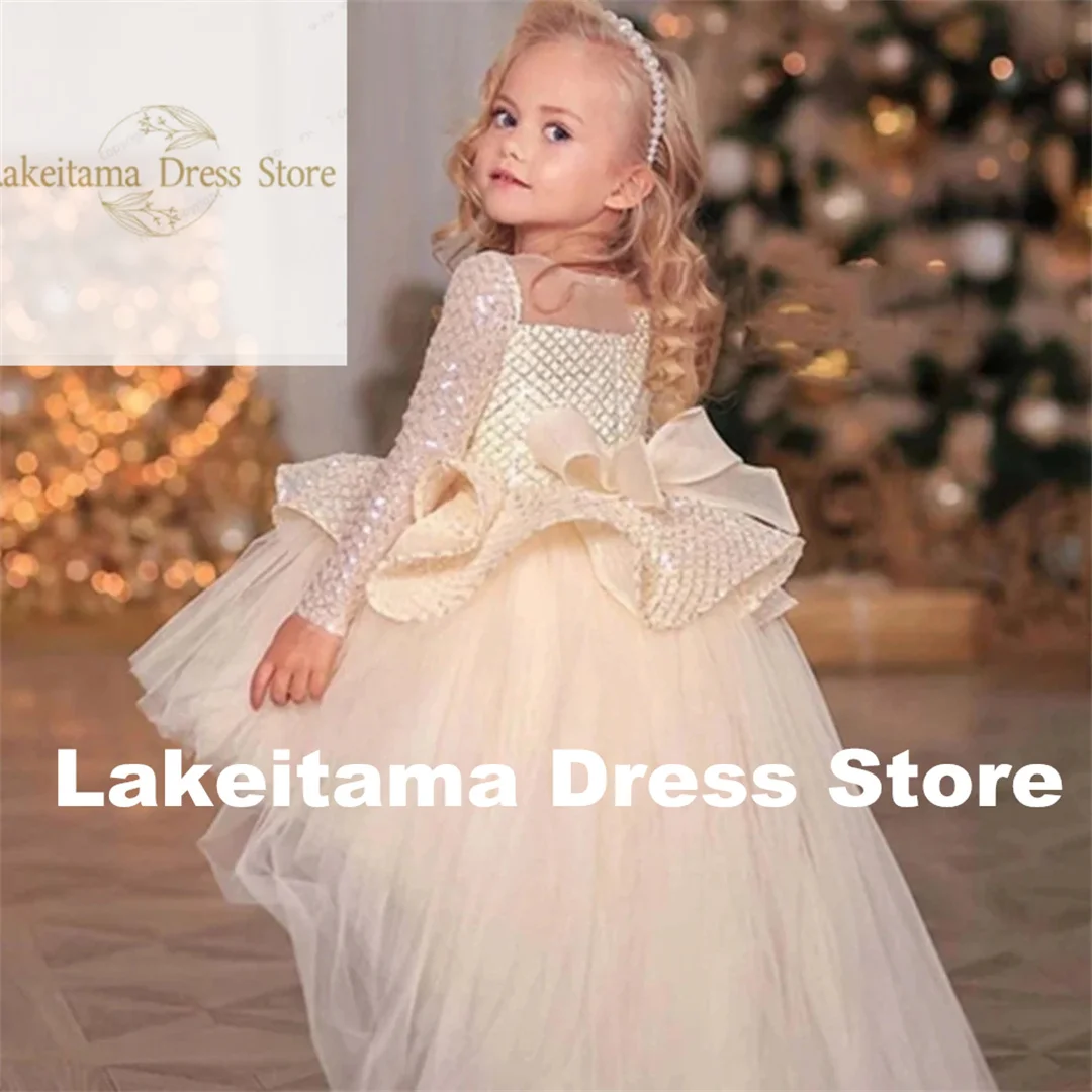 Customization Flower Girl Dresses For Wedding Tulle Princess Spaghetti Straps Pageant Birthday Gift First Communion Gowns