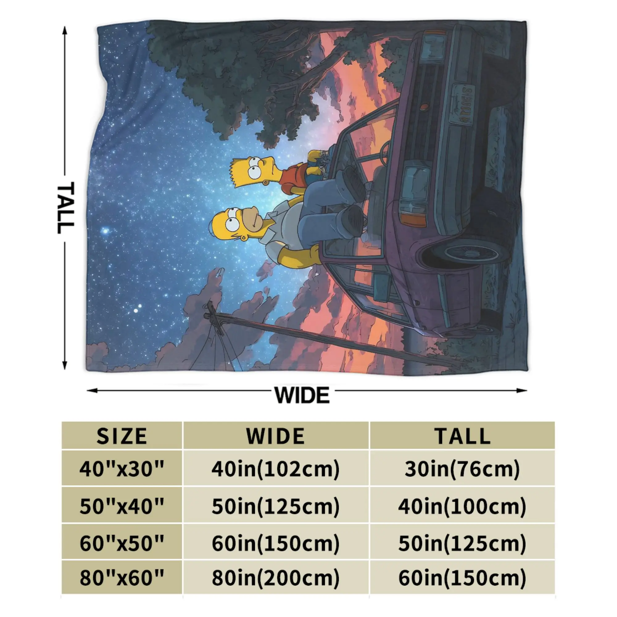 S-Simpsons السماء المرصعة بالنجوم البطانيات الفانيلا النسيج ديكور تنفس سوبر لينة رمي بطانية للمنزل في الهواء الطلق أفخم رقيقة لحاف