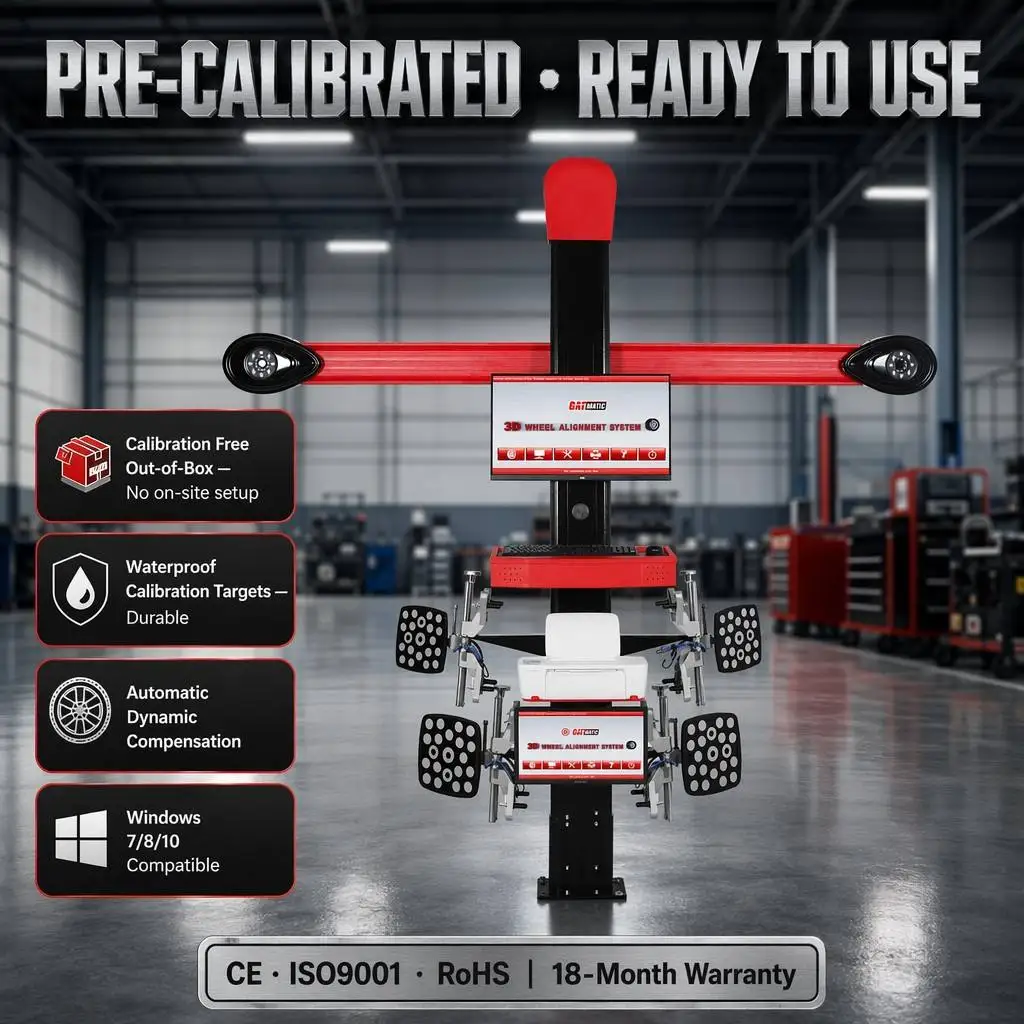 GA-300T 3D Wheel Aligner Dual Camera High Precision Auto Alignment System Pre-Calibrated 10-24in Workshop CE Certified