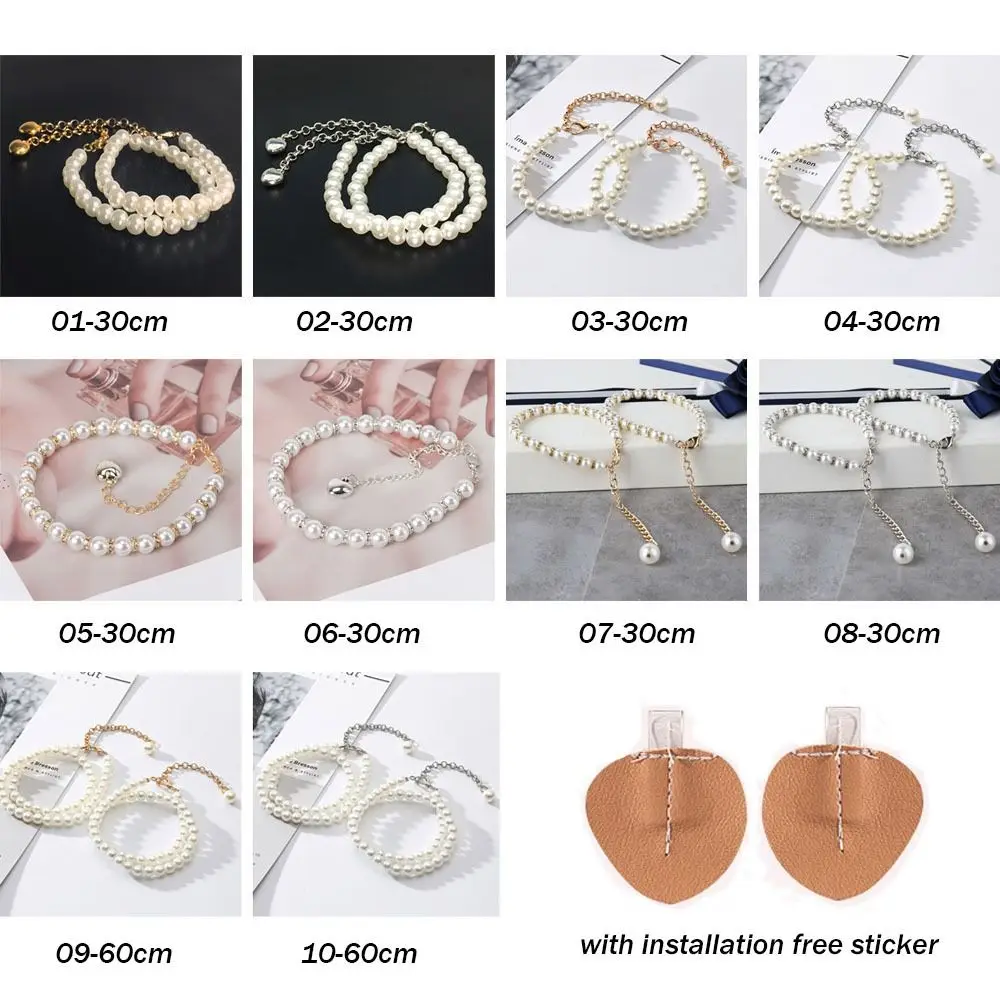 Ankle Holding High Heels Decorations Anti-skid High Heels Chain Pearl Heels Band Women Shoelaces High-heeled Shoes Straps