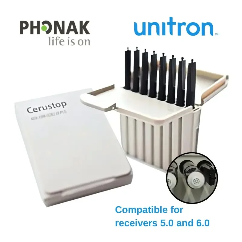 Phonak Unitron Cerustop Wax Guard 1 Pack of 8pcs Wax Filters Compatible with Phonak and Unitron Receivers 5.0 and 6.0