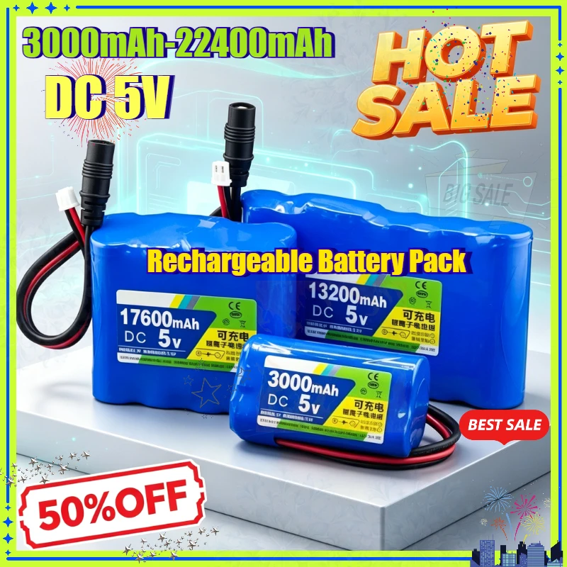 New 5V Rechargeable Lithium Battery Single Chip Microcomputer for Bluetooth Speaker Outdoor LED Lamp USB Fan Replacement Battery