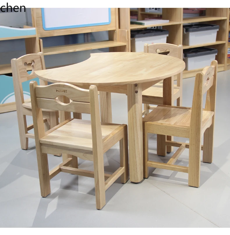 ZML Solid Wood Teaching Aids Table Learning Table Painting Game Table
