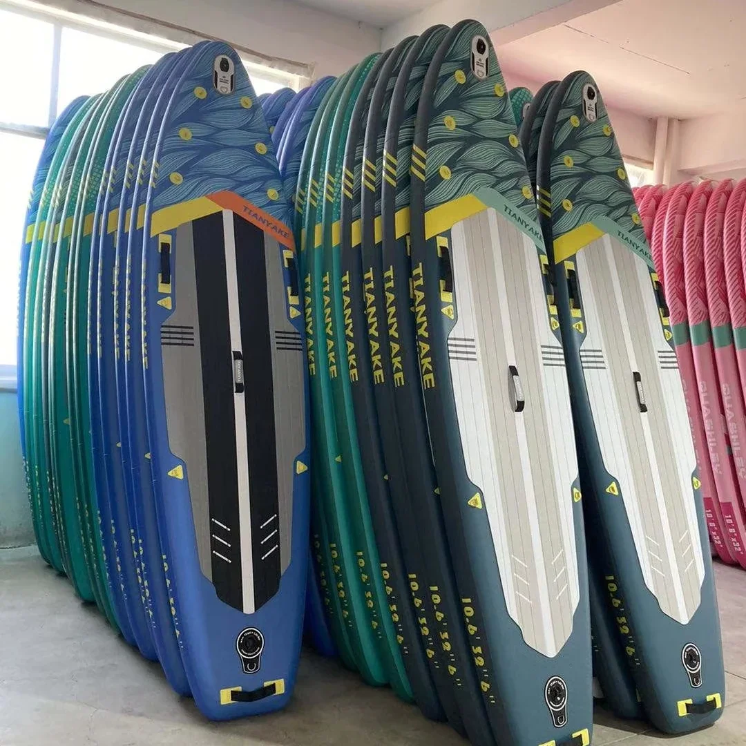 

2024 New Arrival Wholesale in stock Hot welding Inflatable paddle board surfboard SUP stand up paddle board