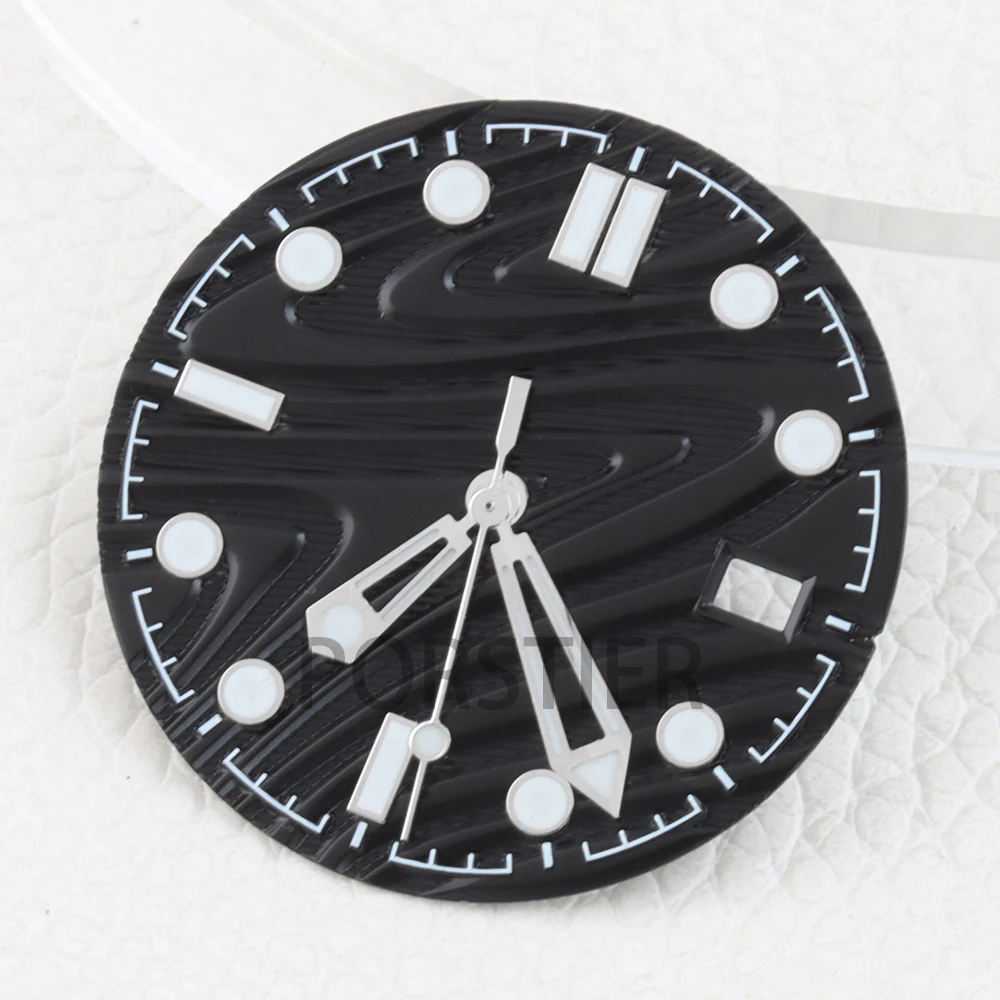 

31mm NH35 Black Dial For Seamaster 300 Dial Fit Seiko NH35 NH36 Movement Watch Parts NH35 Watch Dial Hands Green Luminous