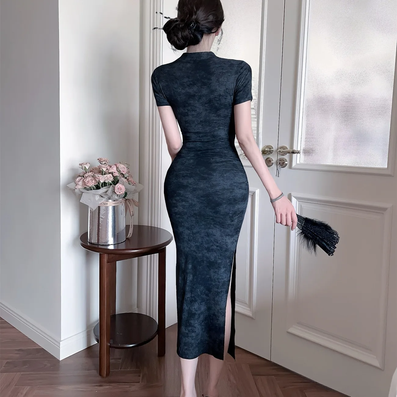 Sexy Lange Verbeterde Dr Dichtgeknoopt Halflange Bodycon Koreaanse Sle Pendelen Herfst Nieuwe Collectie Dames Faion