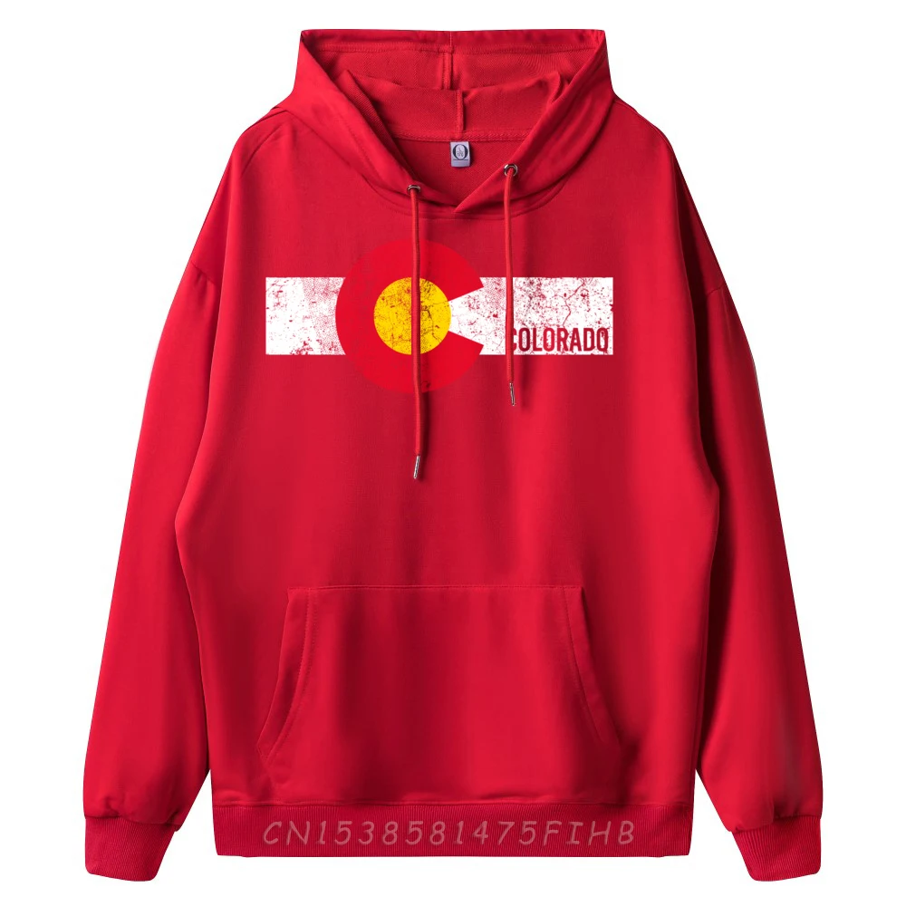 Colorado bendera gaya antik Retro dicetak Hoodie pria pakaian Sweater Tahun Baru Malam