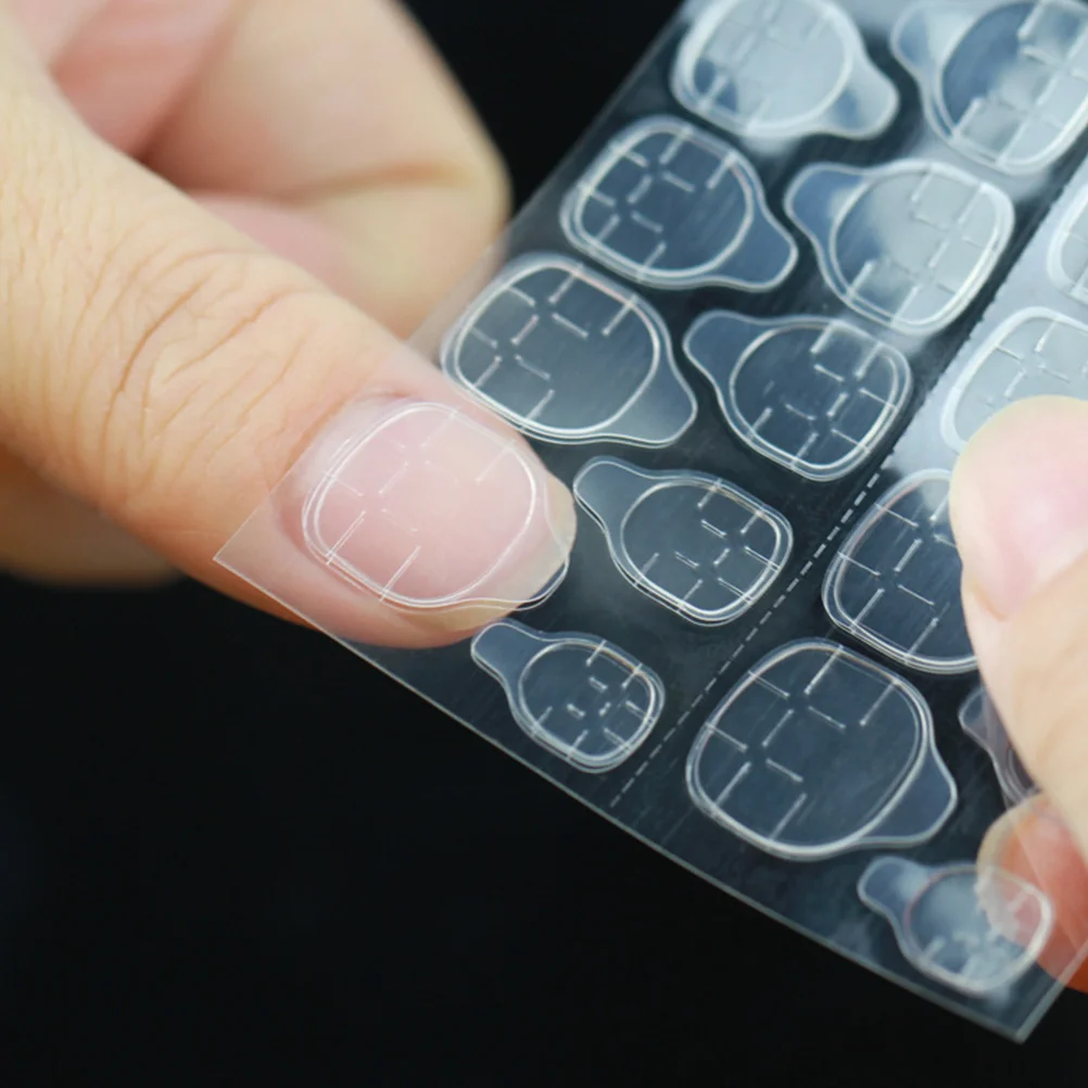 20 vellen dubbelzijdig klevende nagelstickers tabbladen lijmgel afneembaar voor druk op nagels kunststof kleverig