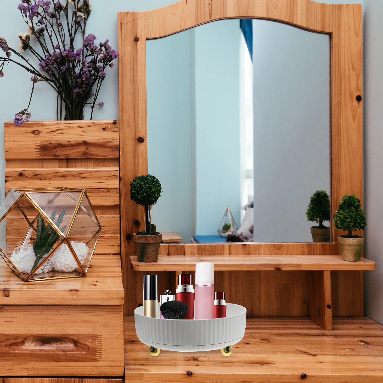 

Cosmetics Organizer Box for Makeup Supplies Compact Size Home Storage Container for Lipstick Jewelry Cosmetics Holder