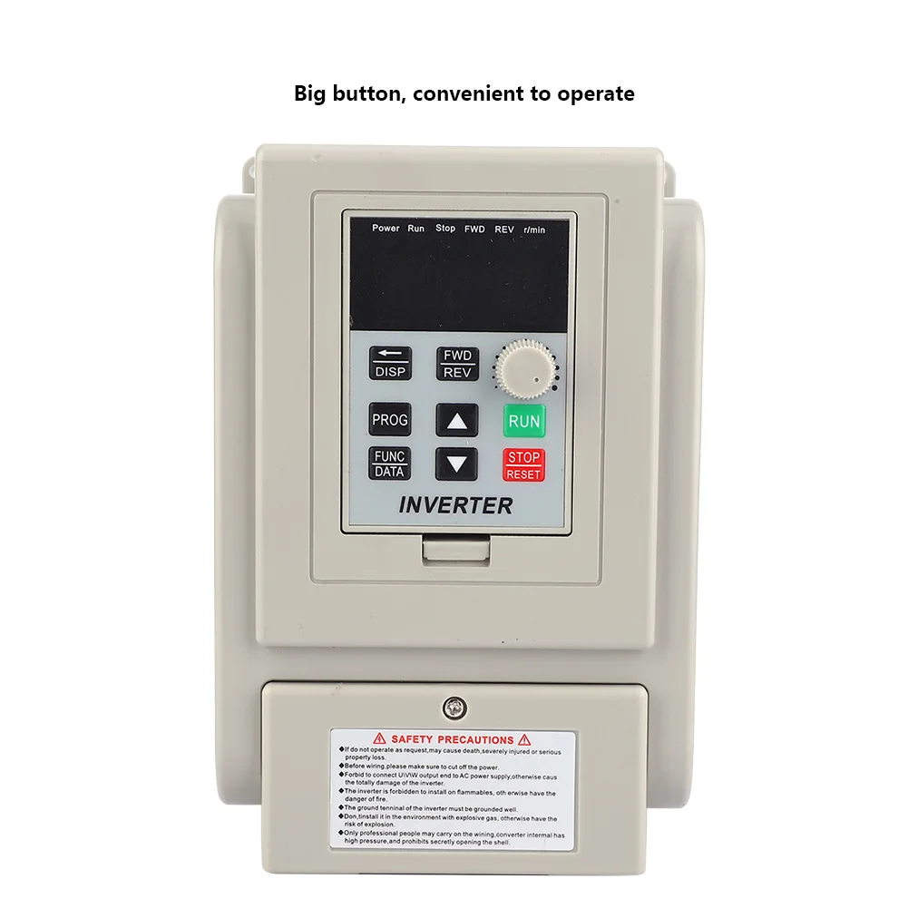 Frequency Converter Inverter PWM 220V AC Variable Frequency Drive VFD Speed Controller 1‑Phase Input 1‑Phase Output 2.2KW