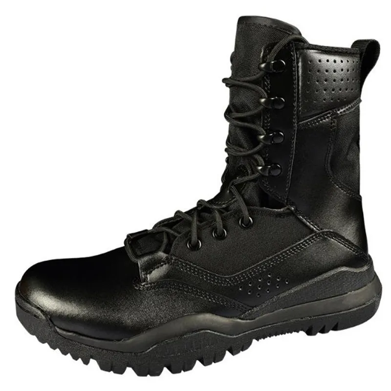 Quality Hiking boots Men Lightweight Damping Climbing Combat Shoes Outdoor Women High-Top Black Leather Desert Tactical Boots