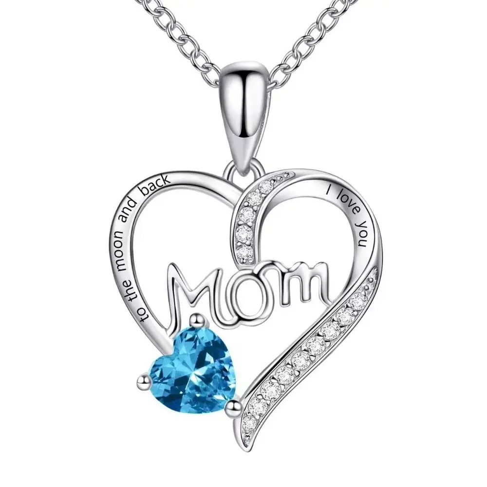 

Elegant "MOM I Love You" Heart Pendant with Artificial Rose Romantic Flower Gift Box Unique Jewelry Gift Box Mother's Day Gift