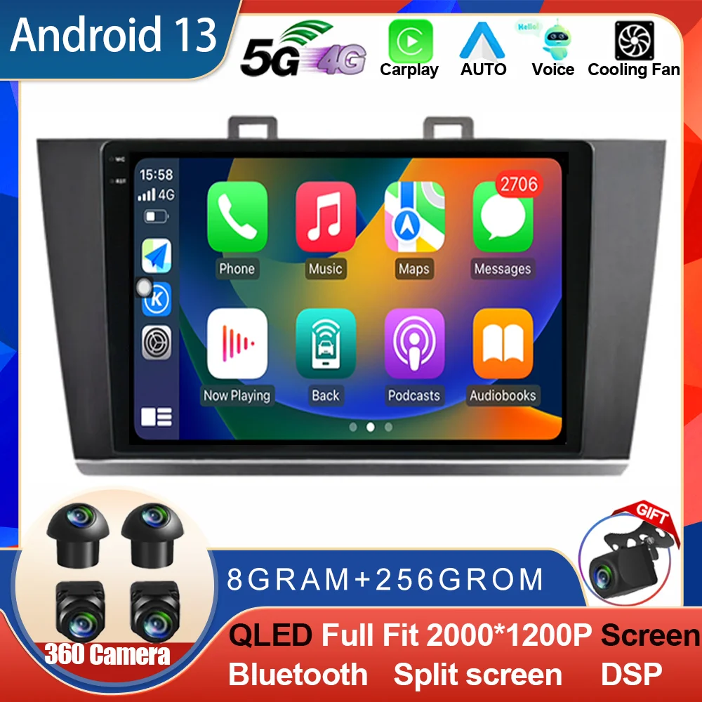 

Android 14 Carplay Auto Car Radio Multimedia Video Player For Subaru Outback Legacy 2015 2016 2017 2018 GPS Navigation Stereo BT