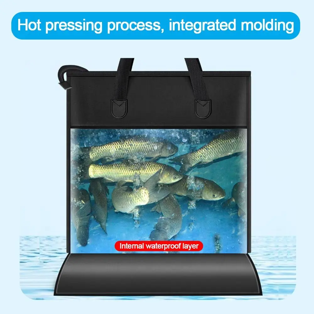 Portable Waterproof Fishing Bag Oxford Cloth Large Capacity Fishing Gear Pouch Foldable Fish Lures Baits Container