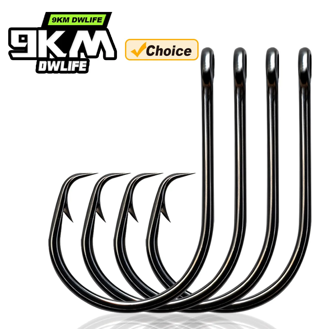 9KM Fishing Circle Hook 25-50pcs 3X Strong Fishing Hook Non-Offset Inline Wide Gap Hook for Catfish Striped Bass Saltwater