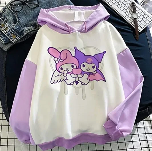 

2022 new Sanrio Kuromi jk girl uniform Hoodies jacket spring autumn student My Melody pink sweater women Sweatshirts