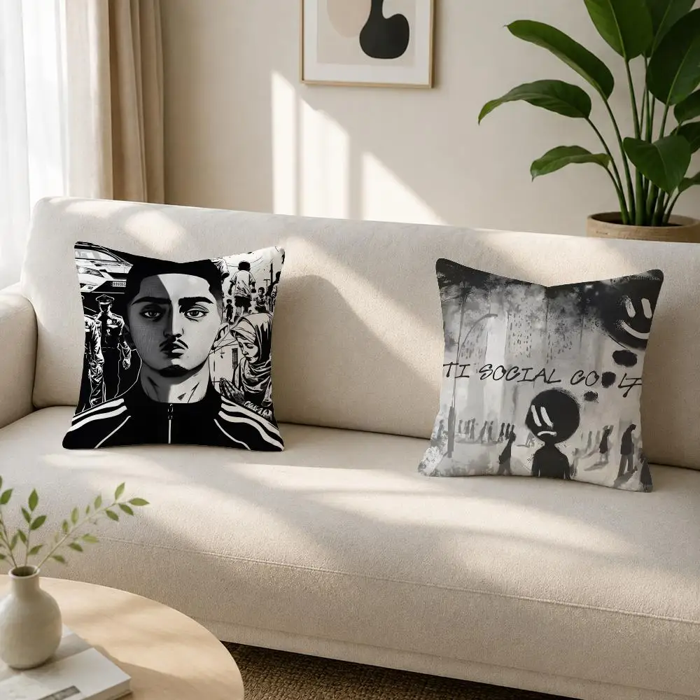Rapper BENY JR Album cover Cushion Cover Soft Plush Cushion Covers Fluffy Throw Pillow Cases for Sofa Bedroom Home Decor