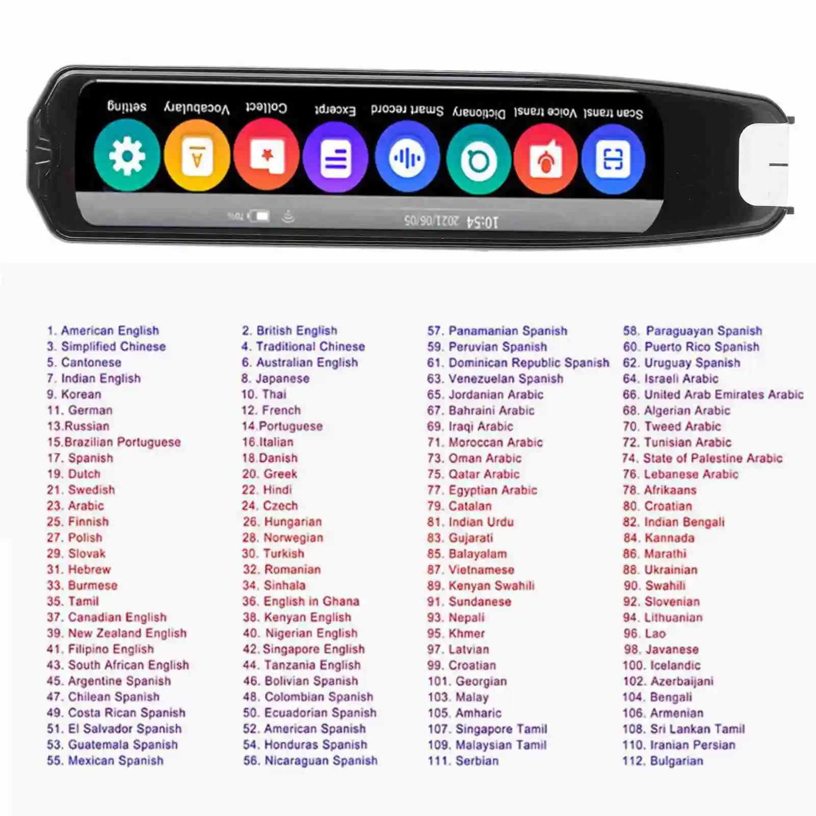 【جديد】قلم مترجم صوتي ذكي قاموس إلكتروني مكتبة كلمات إنجليزية ضخمة 113 لغة عبر الإنترنت للتعلم #6