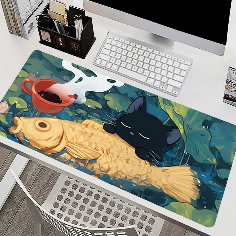 Black Cat Mouse Pads Computer Accessories Large desk mat HD Mousepad Designed specifically cartoon Keyboard Mat Gaming Mouse Mat
