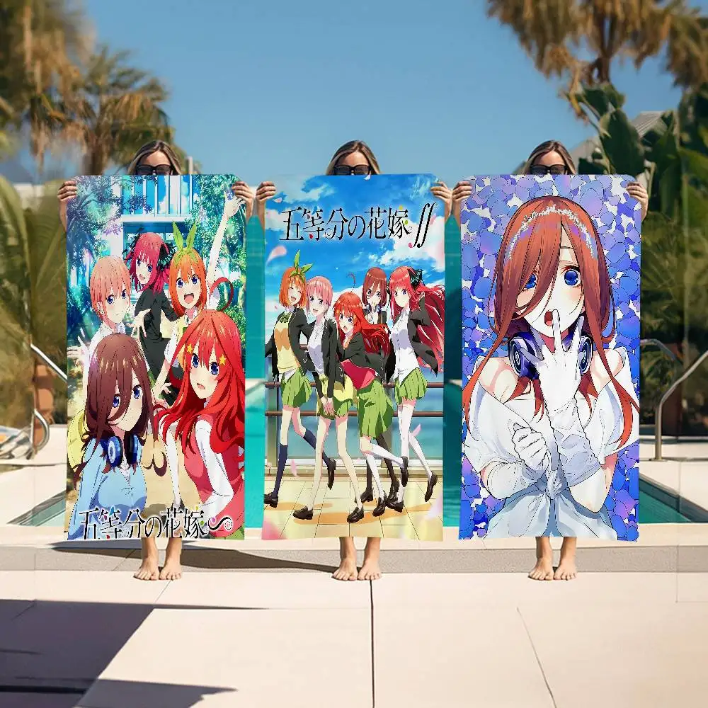 Anime Q-Quintessential Quintuplets Microfiber Blanket Quick Drying Beach Towels Oversized Printing Super Absorbent Towel Blanket