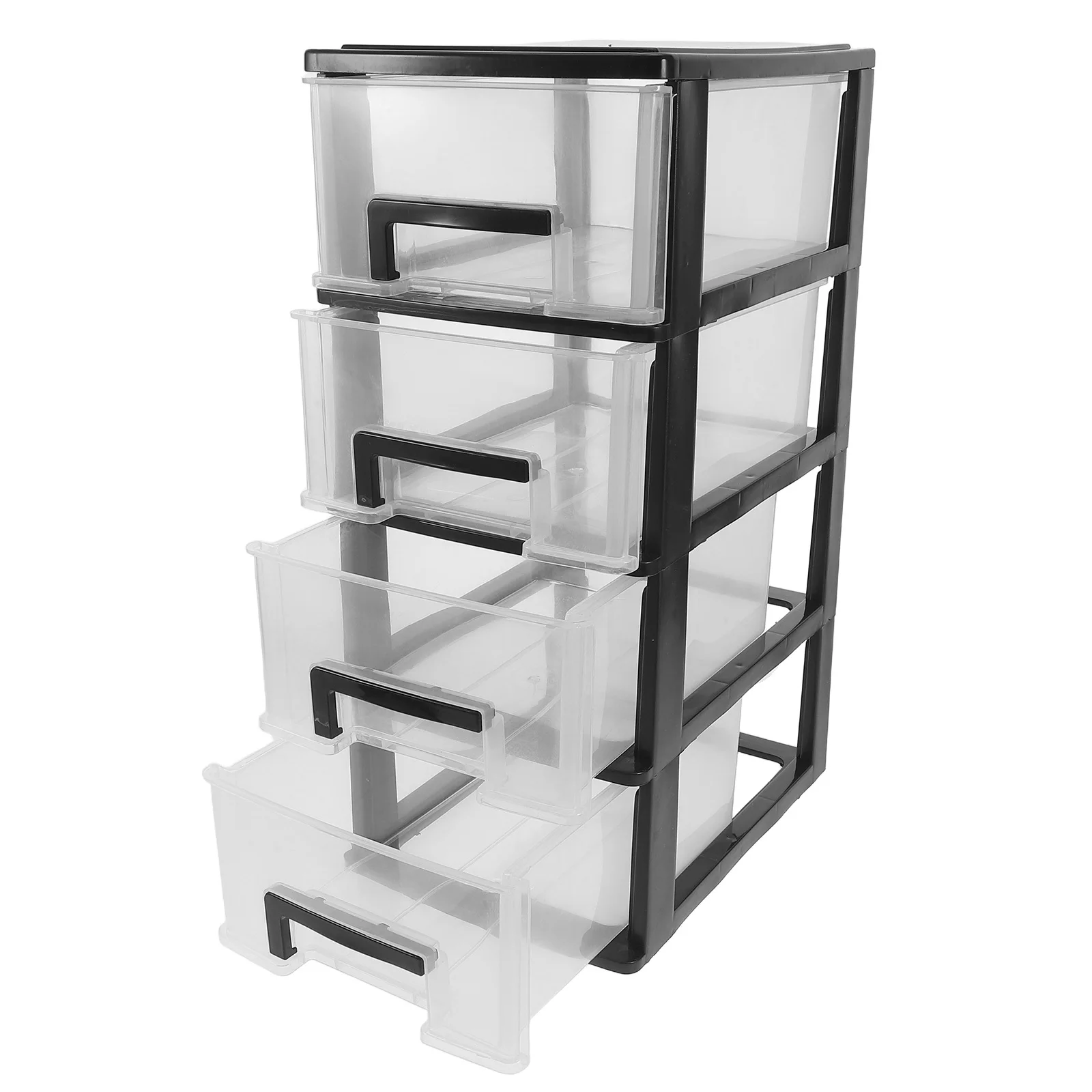 

4 Tier Drawer Type Storage Cabinet Compact Plastic Box Organizer for Small Items Cosmetics Makeup Brushes Desktop Clutter Free
