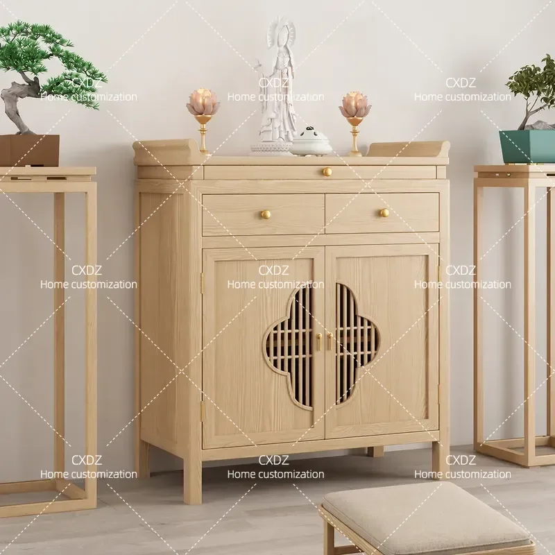 Guangdong Shentai cabinet modern solid wood incense table for incense table, living room Buddha cabinet for table, Fotai