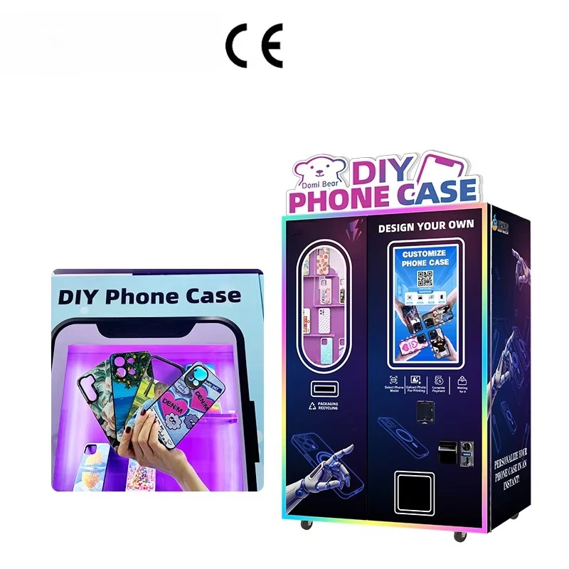 OEM ODM Custom 24-hour Unattended Refrigerator Sticker Production Vending Machine, with UV Printing and Multi-language Support