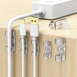 USB Cable Organizer Self Adhesive Cable Clips Data Line Winder Desktop Cable Management Clips Cord Holder Wall Wire Manager Clip