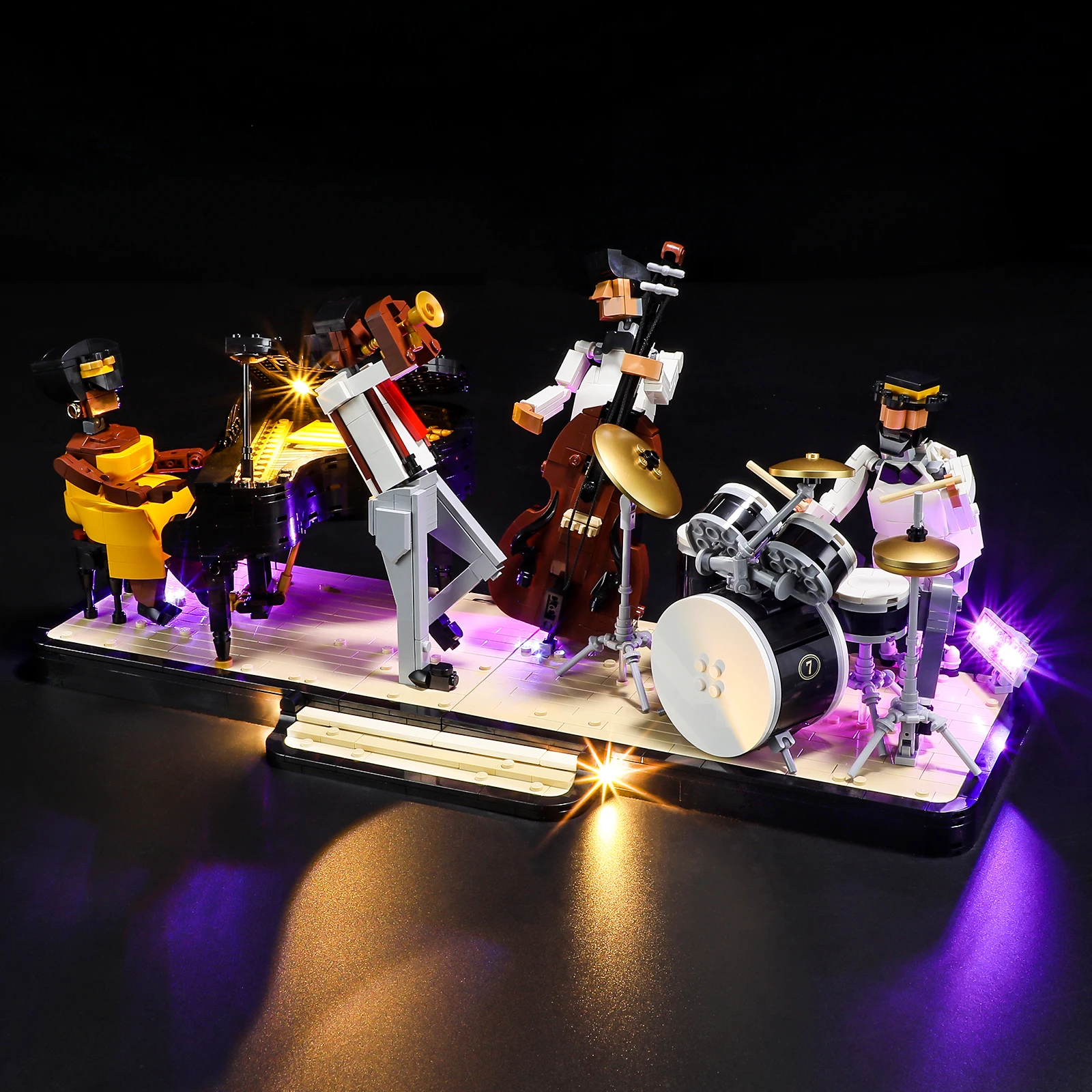 Hprosper 5V LED Light for 21334 Jazz Quartet Diy Decorative Lamp With Battery Box (Not Include Lego Building Blocks Set)