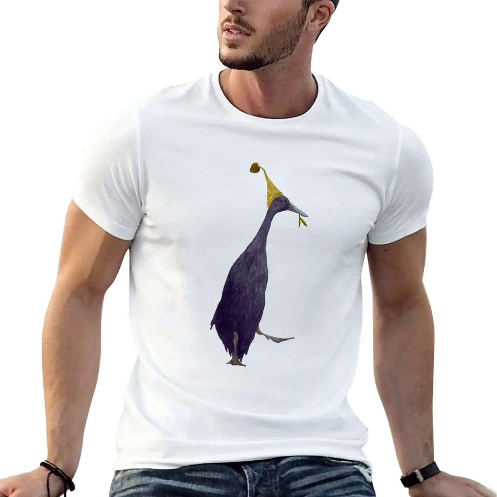 Black duck in a cap from a leaf T-Shirt cute clothes summer clothes t shirts men