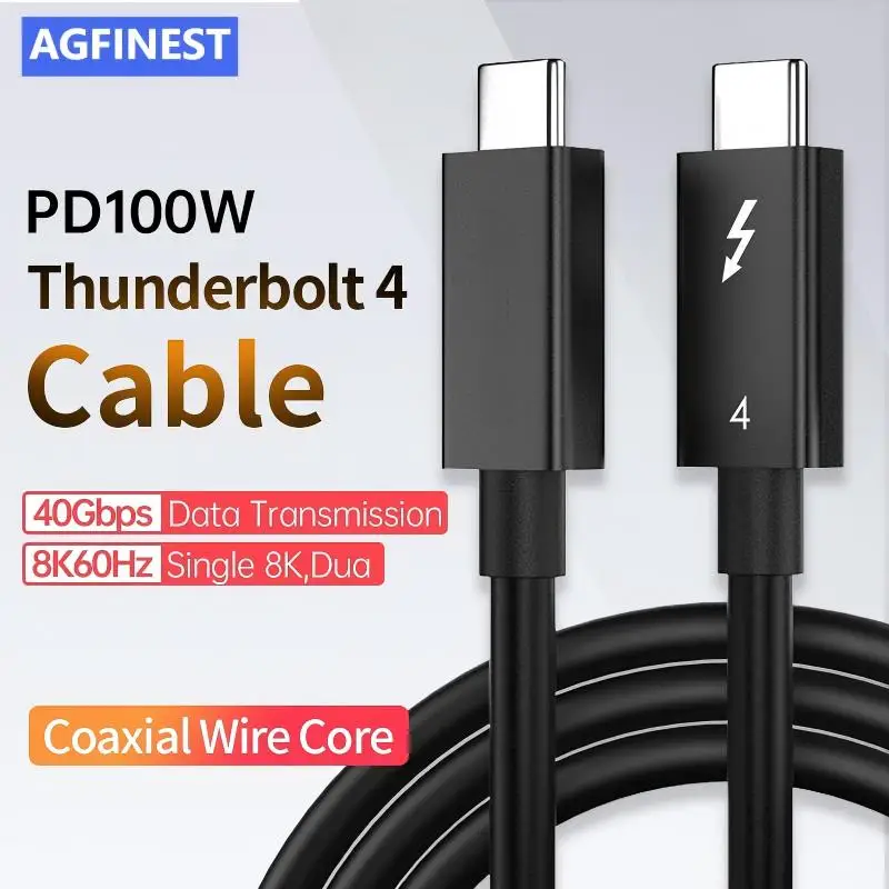 

Кабель USB C Thunderbolt 4 Type C — C USB4 Шнур PD100 Кабель для быстрой зарядки данных 8K60 Гц 40 Гбит/с для MacBook, iPad, iphone, монитора
