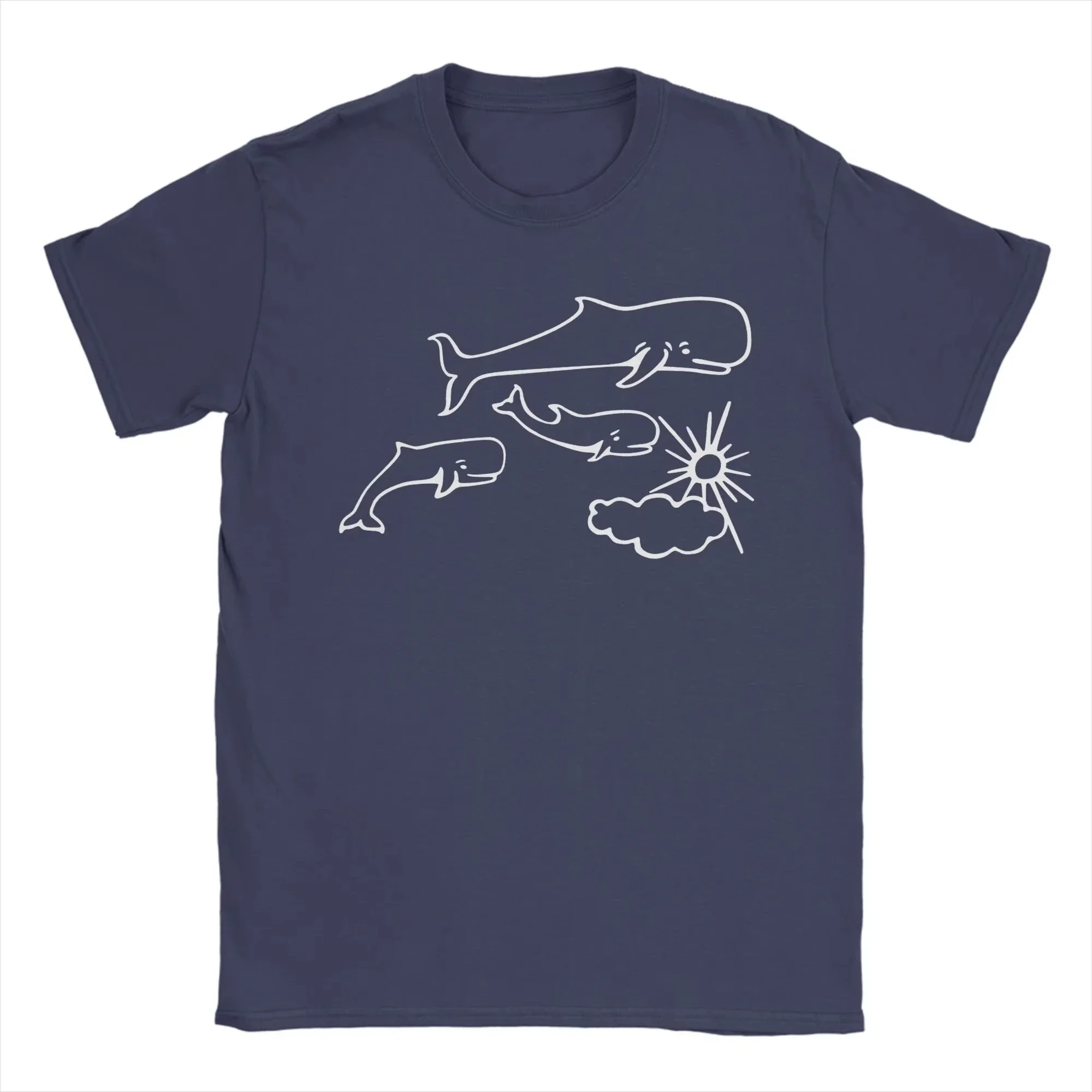 Men's Whales and Sun Tattoo by Robe de Extremoduro T-Shirts Cotton Clothes Casual Short Sleeves T-Shirt O Neck Tshirt Plus Size