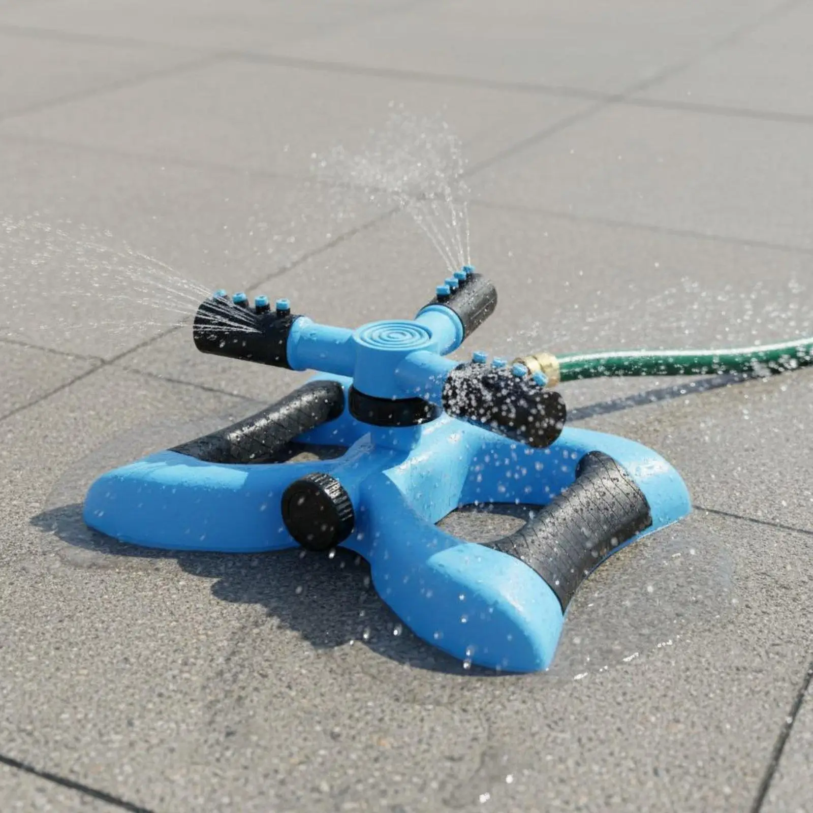 360 Degree Lawn Sprinkler Wide Coverage 360 Degree Rotating Sprinkler Easy to Install Three-Pronged Water Sprayer for Rooftop
