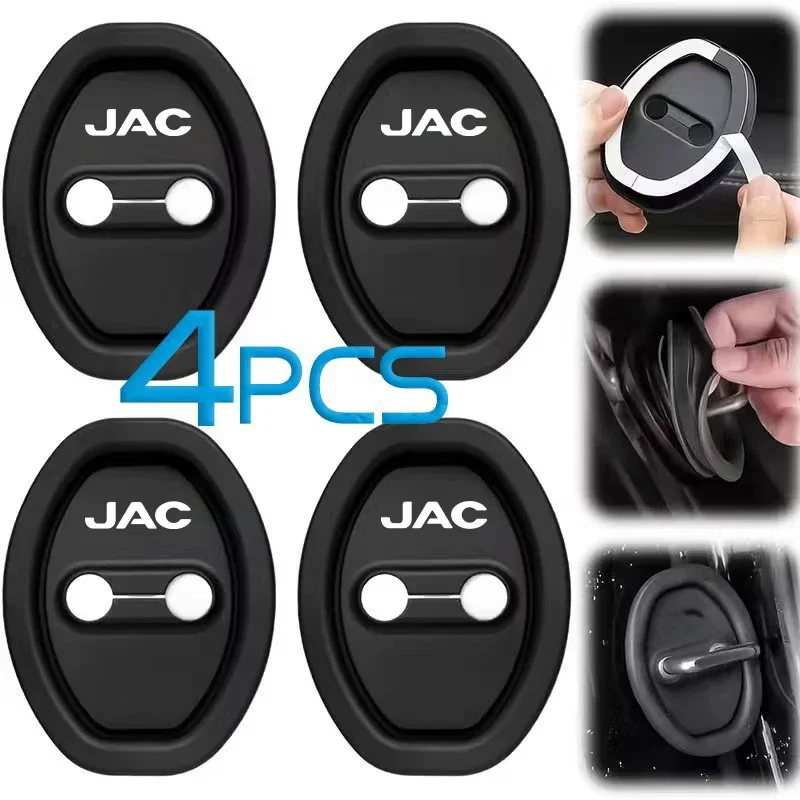 4Pcs Car Door Lock Cover Noise Reduction Protector for JAC JS4 JS6 JS8 Refine S3 S5 T6 T8 M4 Accessories